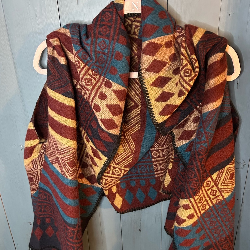 Multicolor Aztec Geometric Scarf/Shawl | One Size